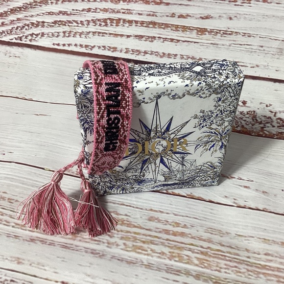 Dior J’Adior Pink Embroidered Friendship Bracelet - Picture 1 of 2